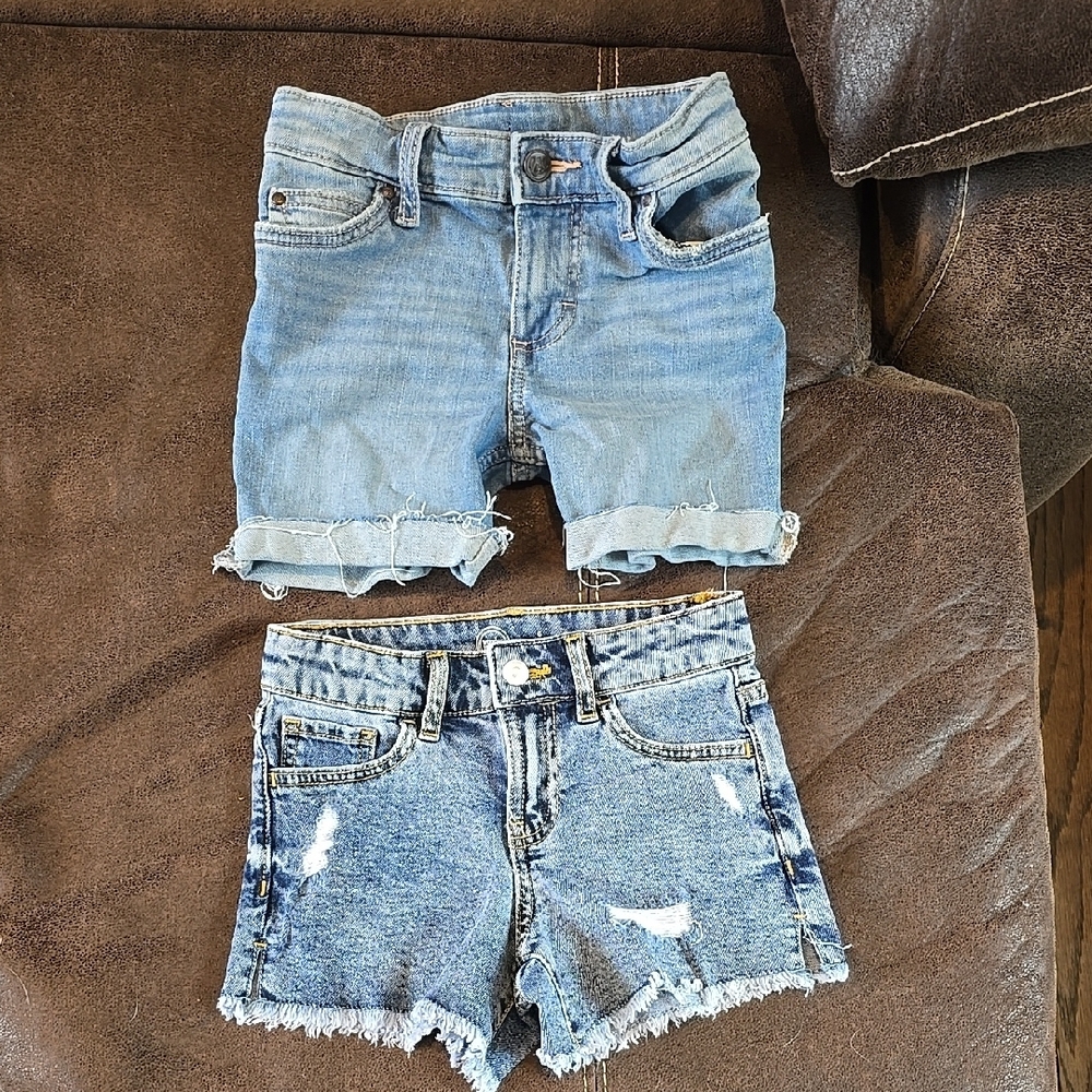 Denim Cutoff Shorts Set